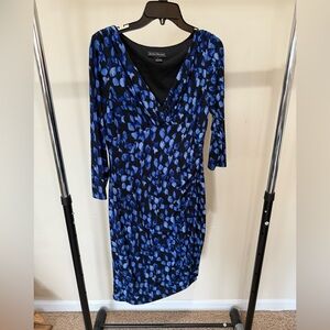Jessica Howard Blue and Black Long Sleeve Dress
